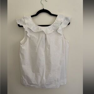 J Crew Women’s Sleeveless Ruffle Hem Shirt